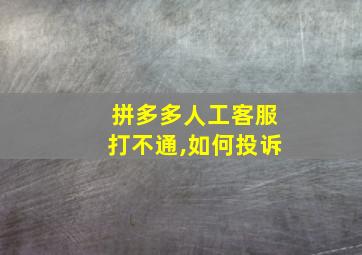 拼多多人工客服打不通,如何投诉