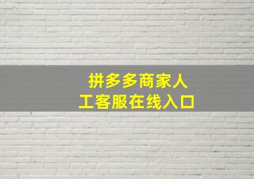 拼多多商家人工客服在线入口