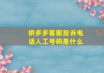 拼多多客服投诉电话人工号码是什么