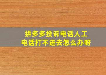 拼多多投诉电话人工电话打不进去怎么办呀