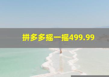 拼多多摇一摇499.99