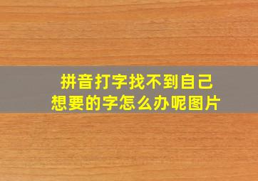 拼音打字找不到自己想要的字怎么办呢图片