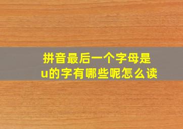 拼音最后一个字母是u的字有哪些呢怎么读