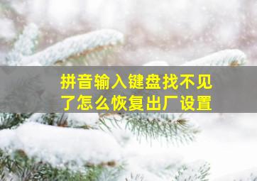 拼音输入键盘找不见了怎么恢复出厂设置