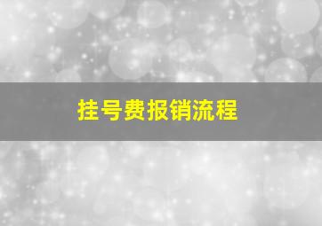 挂号费报销流程