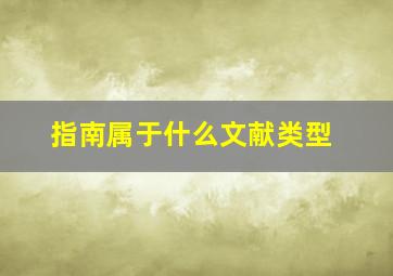 指南属于什么文献类型