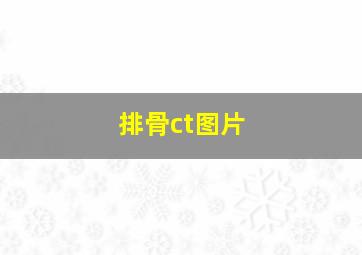 排骨ct图片