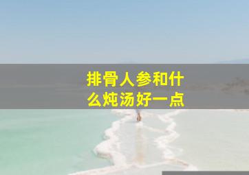 排骨人参和什么炖汤好一点