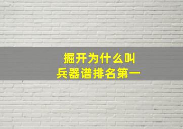 掘开为什么叫兵器谱排名第一