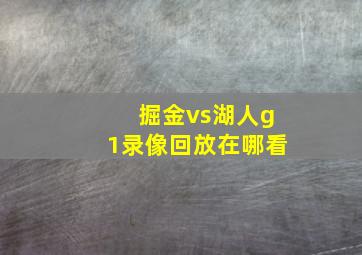 掘金vs湖人g1录像回放在哪看