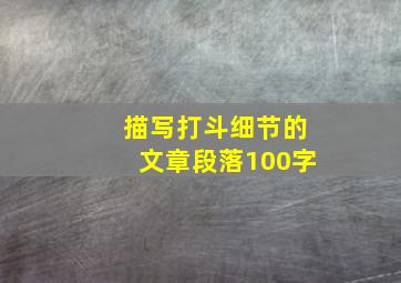 描写打斗细节的文章段落100字