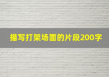 描写打架场面的片段200字