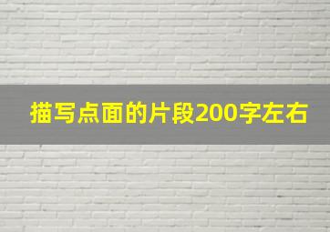 描写点面的片段200字左右