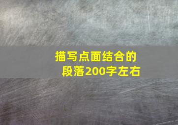 描写点面结合的段落200字左右