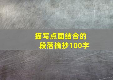 描写点面结合的段落摘抄100字