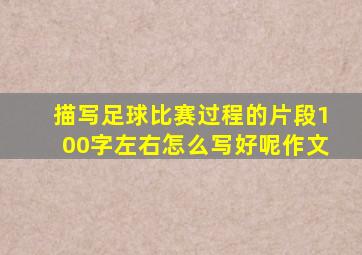 描写足球比赛过程的片段100字左右怎么写好呢作文