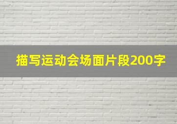 描写运动会场面片段200字