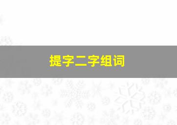 提字二字组词