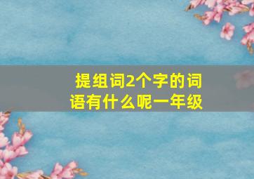 提组词2个字的词语有什么呢一年级