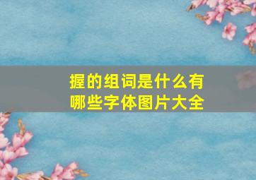 握的组词是什么有哪些字体图片大全