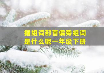 握组词部首偏旁组词是什么呢一年级下册