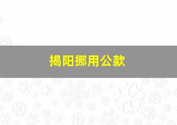 揭阳挪用公款