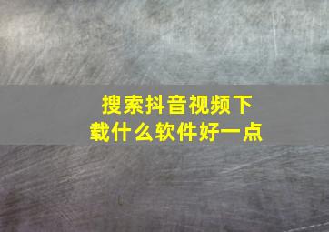 搜索抖音视频下载什么软件好一点