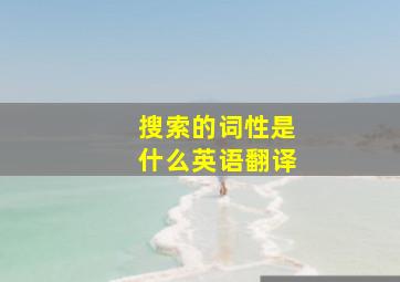 搜索的词性是什么英语翻译