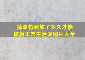 摔跤伤到筋了多久才能恢复正常生活呢图片大全