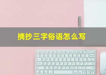 摘抄三字俗语怎么写