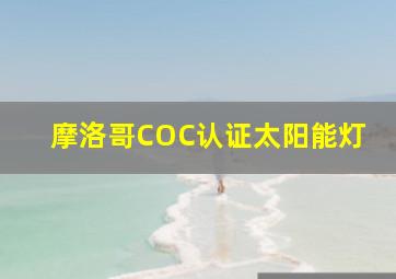 摩洛哥COC认证太阳能灯