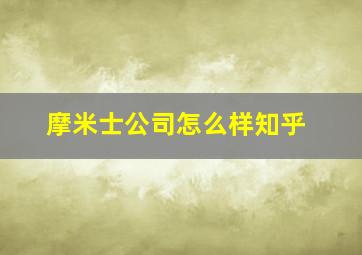 摩米士公司怎么样知乎