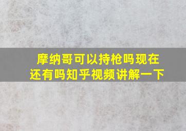 摩纳哥可以持枪吗现在还有吗知乎视频讲解一下