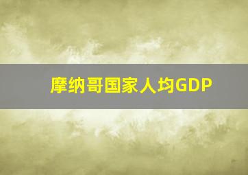 摩纳哥国家人均GDP