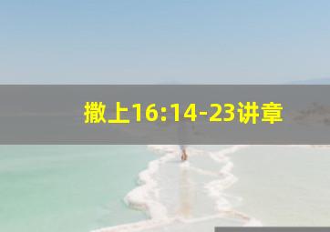 撒上16:14-23讲章