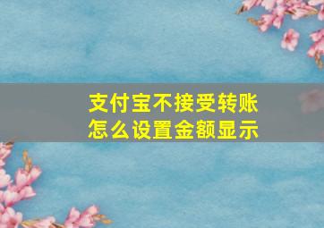 支付宝不接受转账怎么设置金额显示