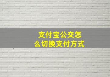 支付宝公交怎么切换支付方式