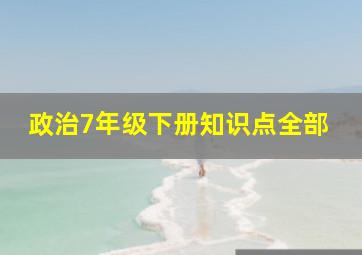 政治7年级下册知识点全部