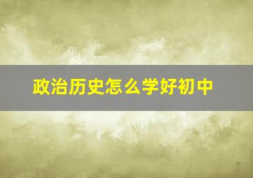 政治历史怎么学好初中