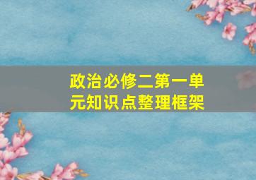 政治必修二第一单元知识点整理框架