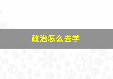 政治怎么去学