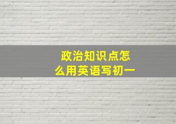 政治知识点怎么用英语写初一