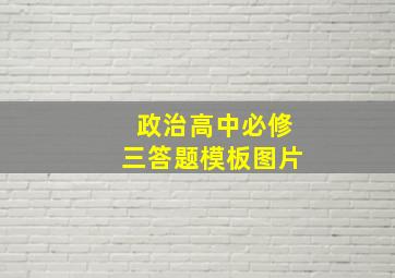 政治高中必修三答题模板图片