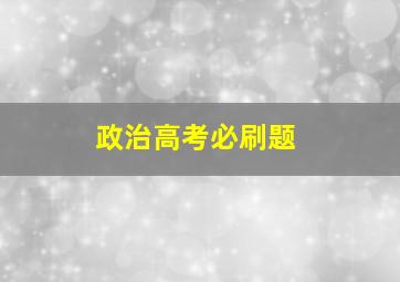 政治高考必刷题