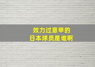 效力过意甲的日本球员是谁啊