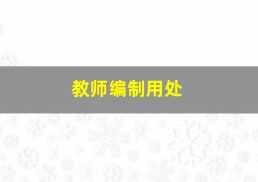 教师编制用处