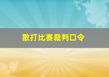 散打比赛裁判口令