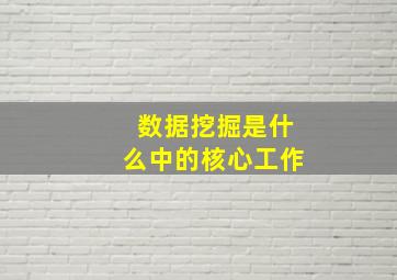 数据挖掘是什么中的核心工作