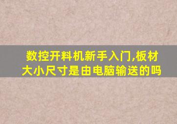 数控开料机新手入门,板材大小尺寸是由电脑输送的吗