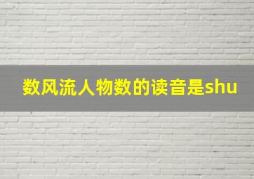 数风流人物数的读音是shu